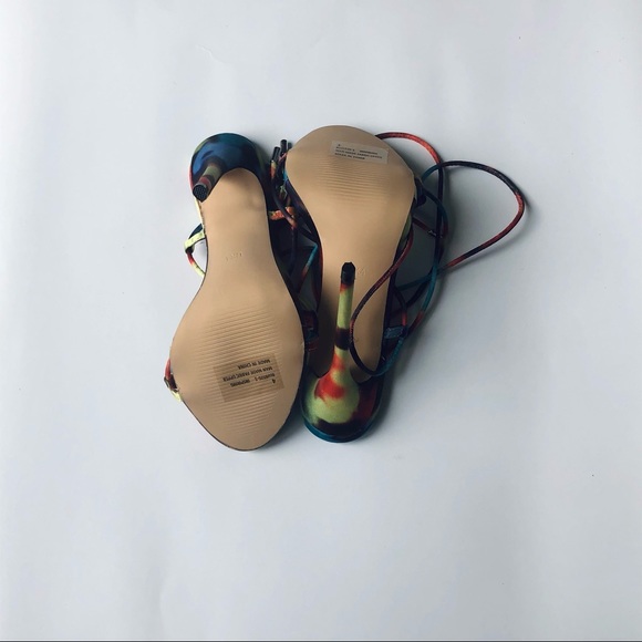 Multi Colored Strappy High Heels - Picture 4 of 4